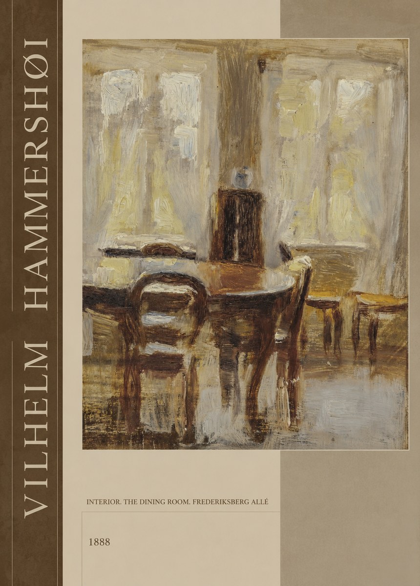 Vilhelm Hammershøi Interior. the Dining Room. Frederiksberg Allé No6 - Poszter