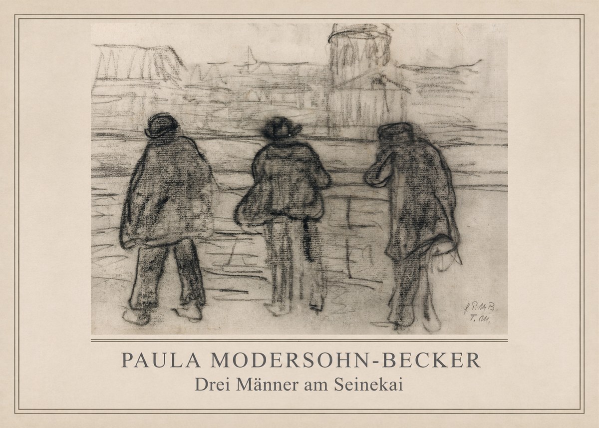 Paula Modersohn-Becker Drei Männer Am Seinekai No2 - Poszter