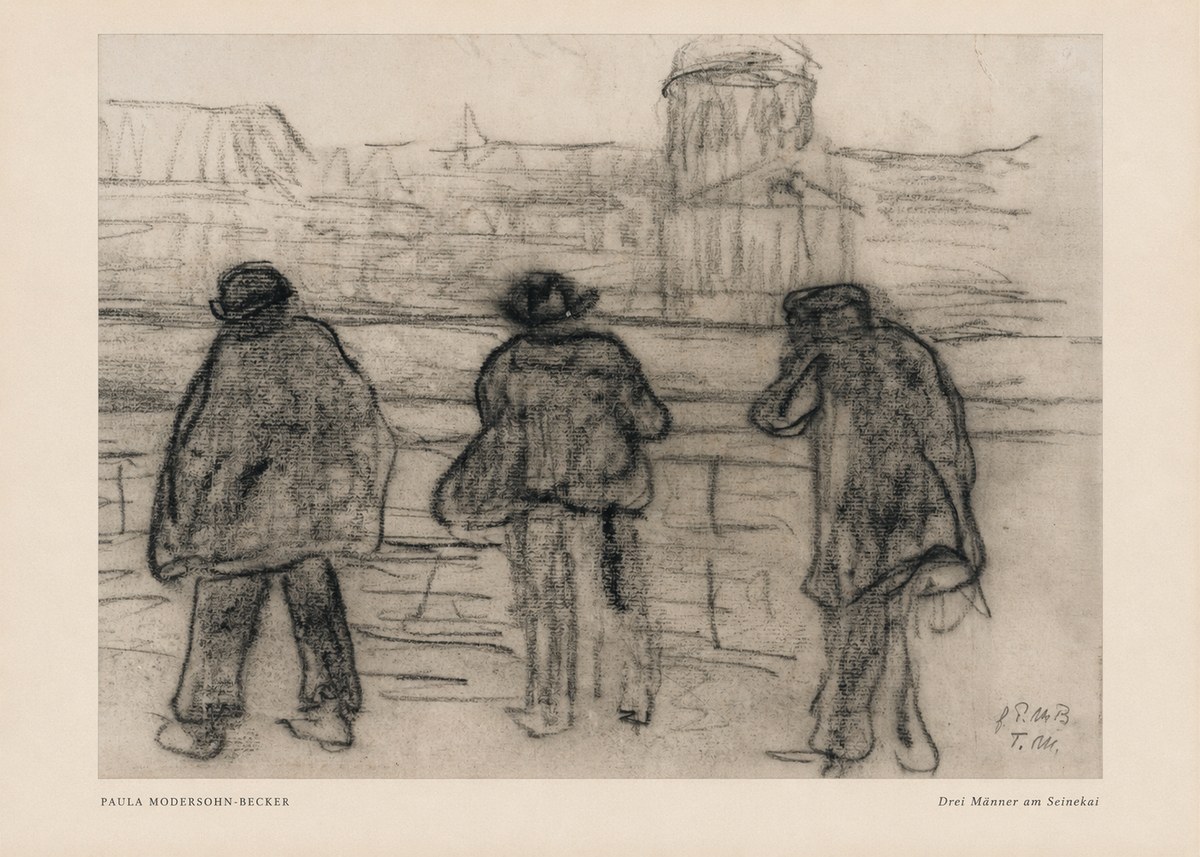Paula Modersohn-Becker Drei Männer Am Seinekai No5 - Poszter
