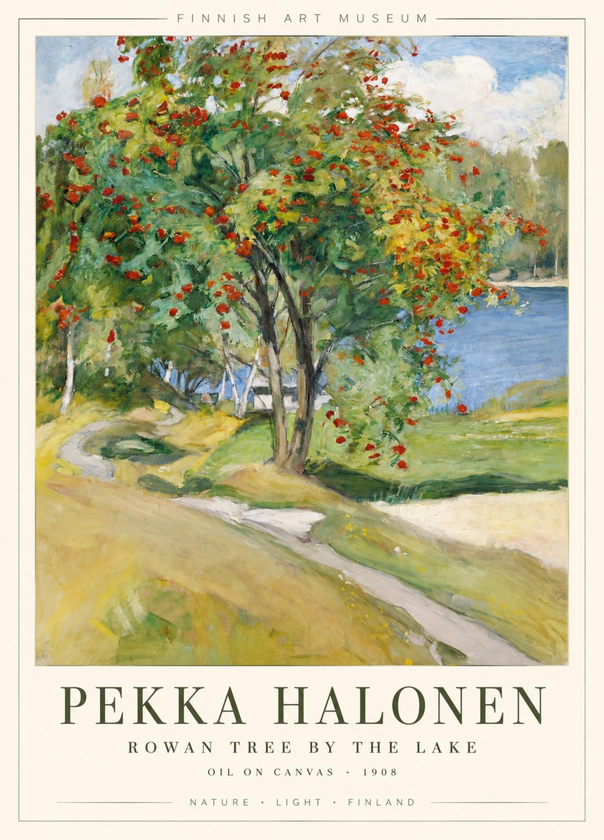 Pekka Halonen Rowan Tree by the Lake No1 - Poszter
