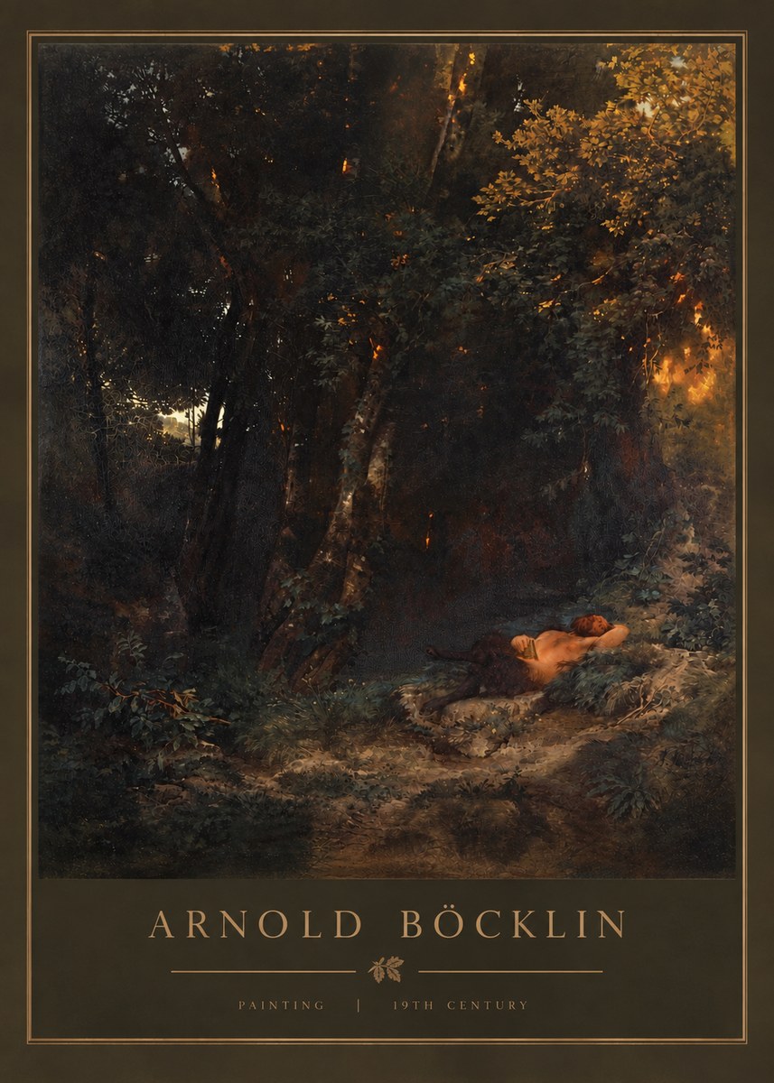 Arnold Böcklin A Faun Asleep No3 - Poszter