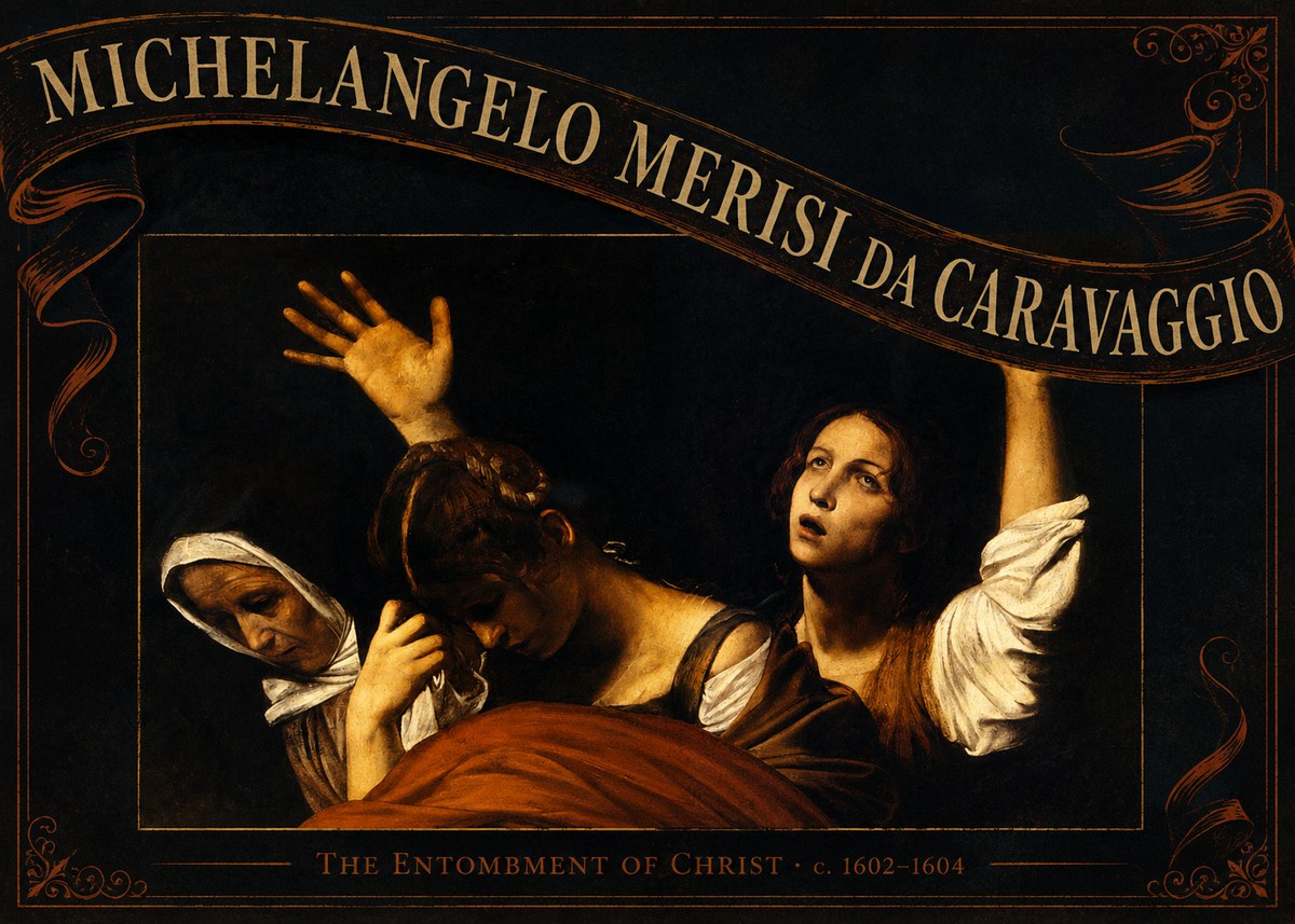 Michelangelo Merisi da Caravaggio The Entombment of Christ I No6 - Poszter