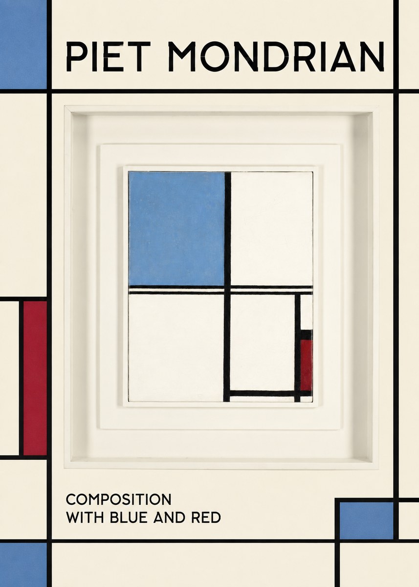Piet Mondrian Composition with Blue and Red No1 - Poszter