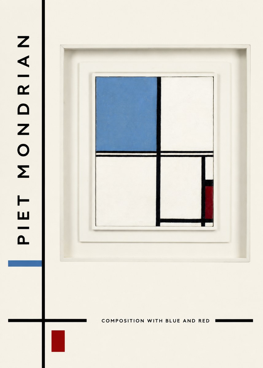 Piet Mondrian Composition with Blue and Red No2 - Poszter