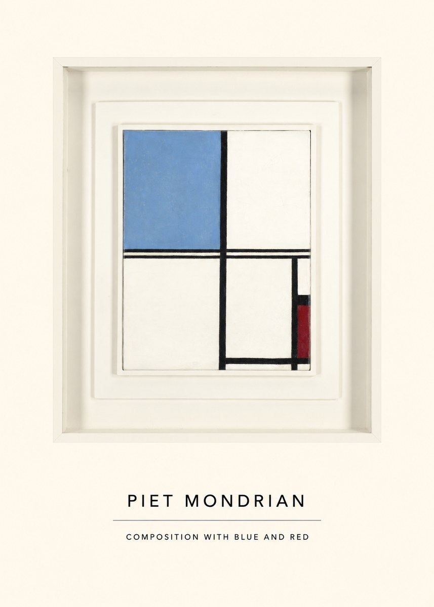 Piet Mondrian Composition with Blue and Red No4 - Poszter