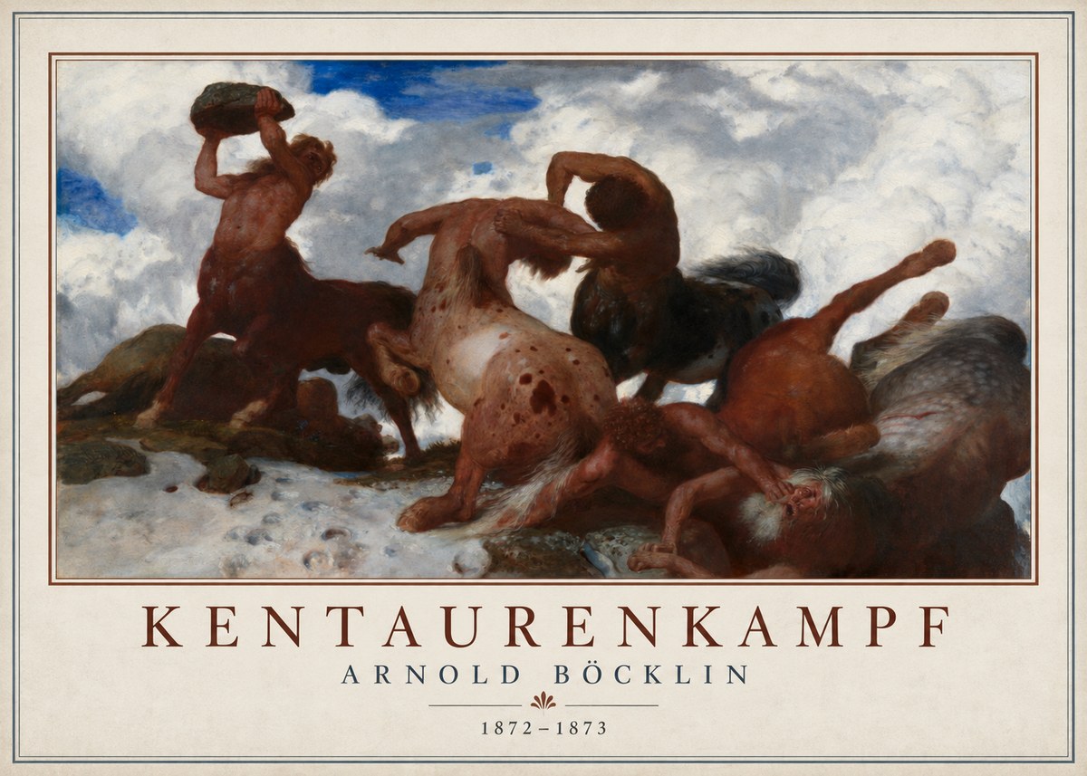 Arnold Böcklin Kentaurenkampf No1 - Poszter