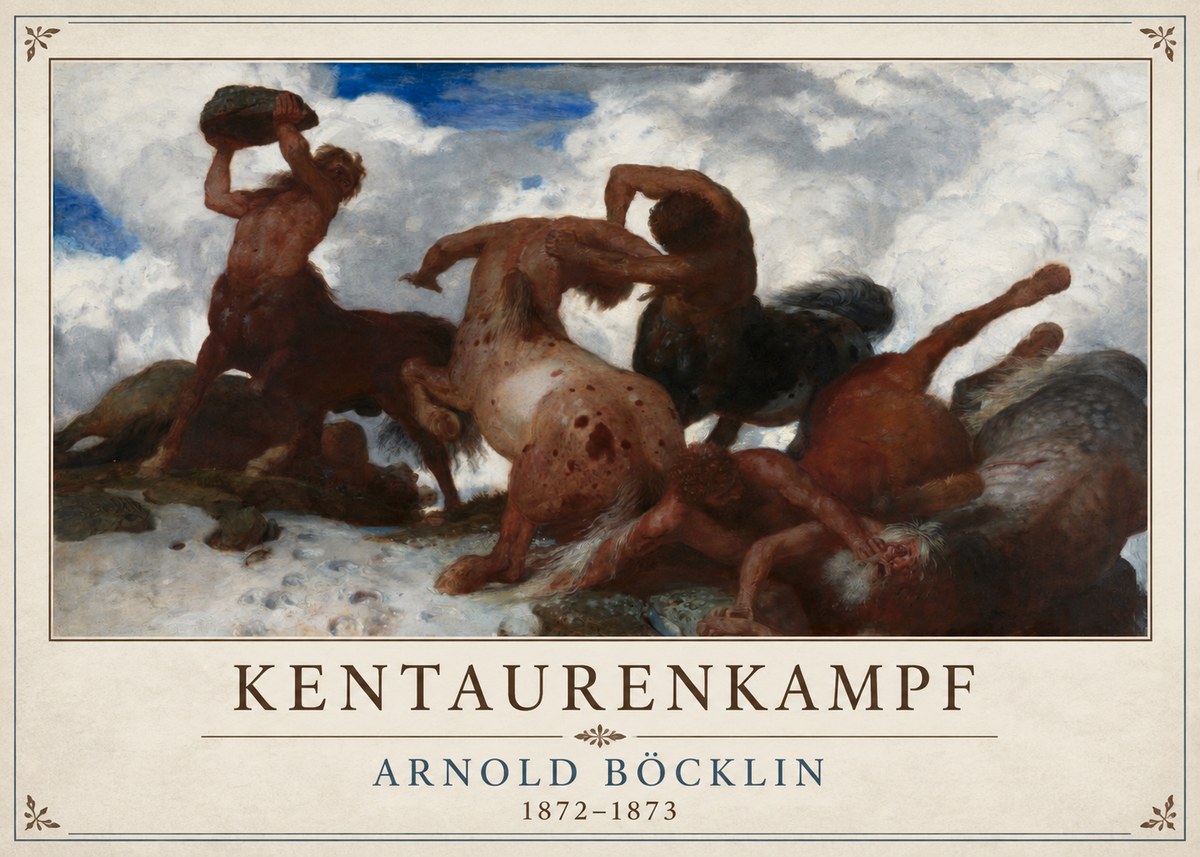 Arnold Böcklin Kentaurenkampf No4 - Poszter