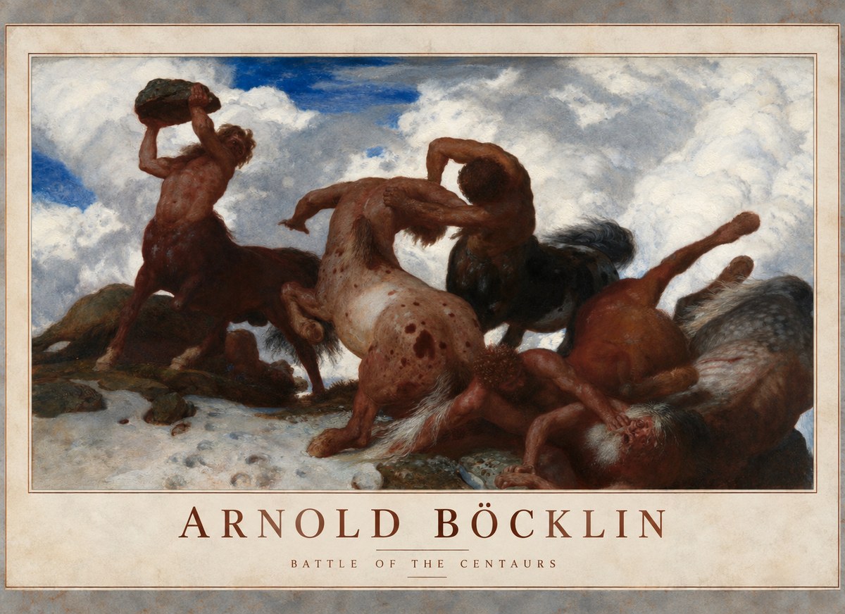 Arnold Böcklin Kentaurenkampf No6 - Poszter