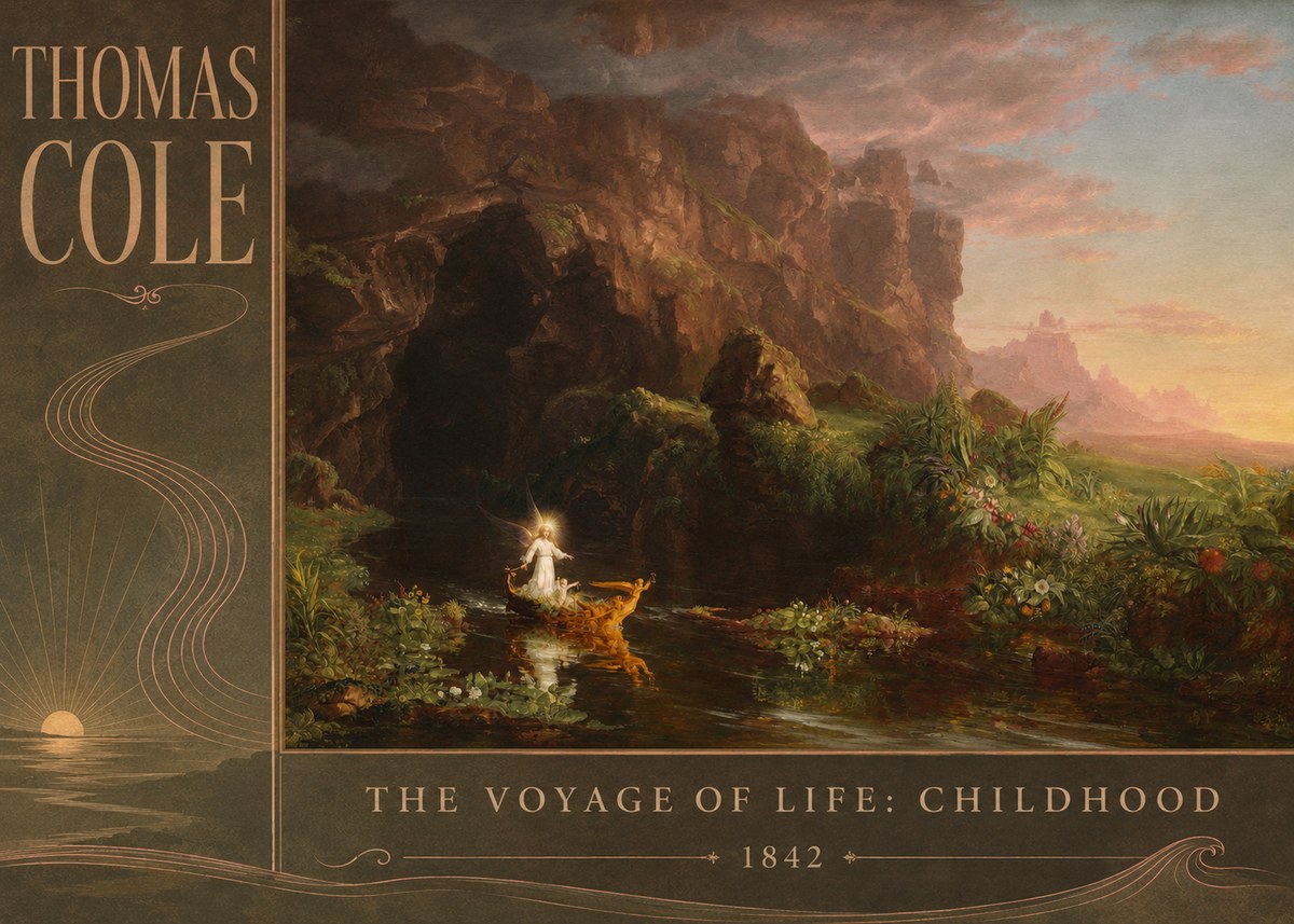 Thomas Cole The Voyage of Life: Childhood III No2 - Poszter