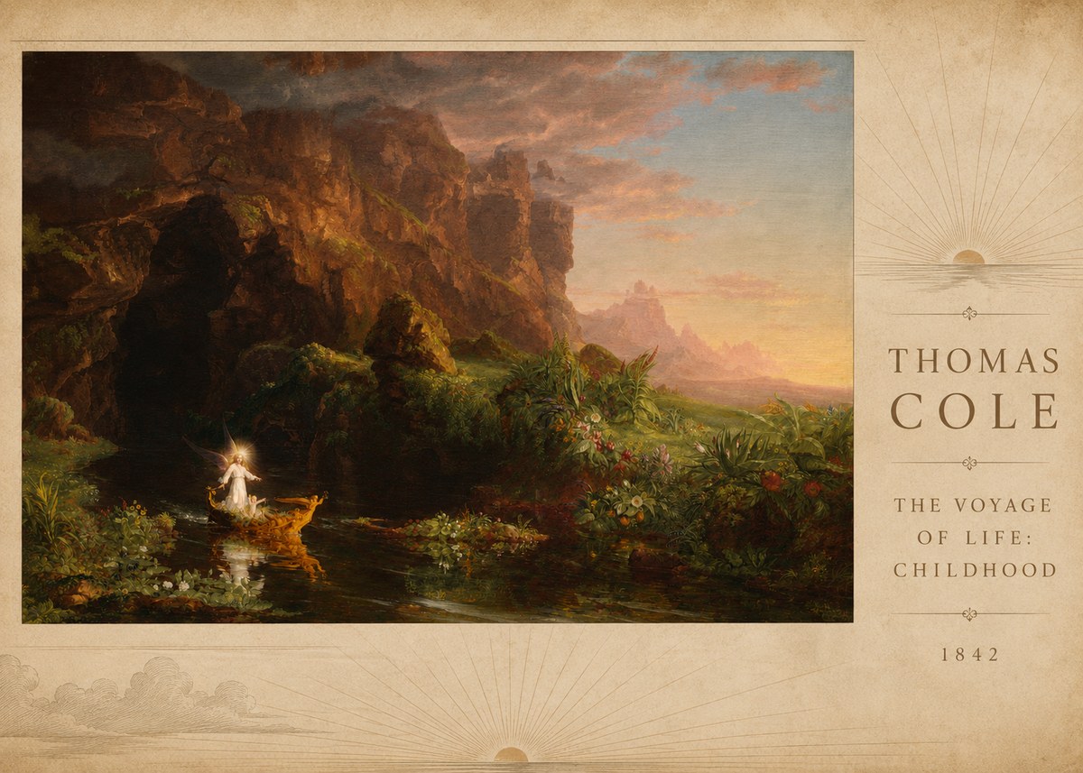 Thomas Cole The Voyage of Life: Childhood III No3 - Poszter