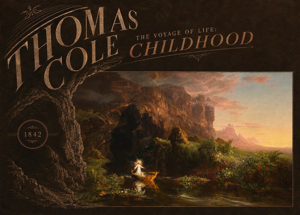 Thomas Cole The Voyage of Life: Childhood III No4 - Poszter