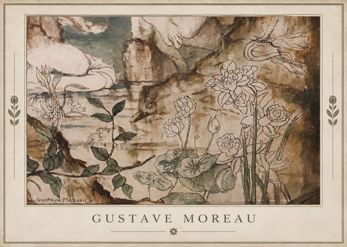Gustave Moreau Floral Study No4 - Poszter