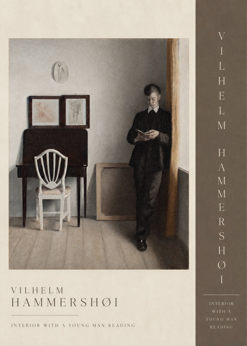 Vilhelm Hammershøi Interior with a Young Man Reading No2 - Poszter