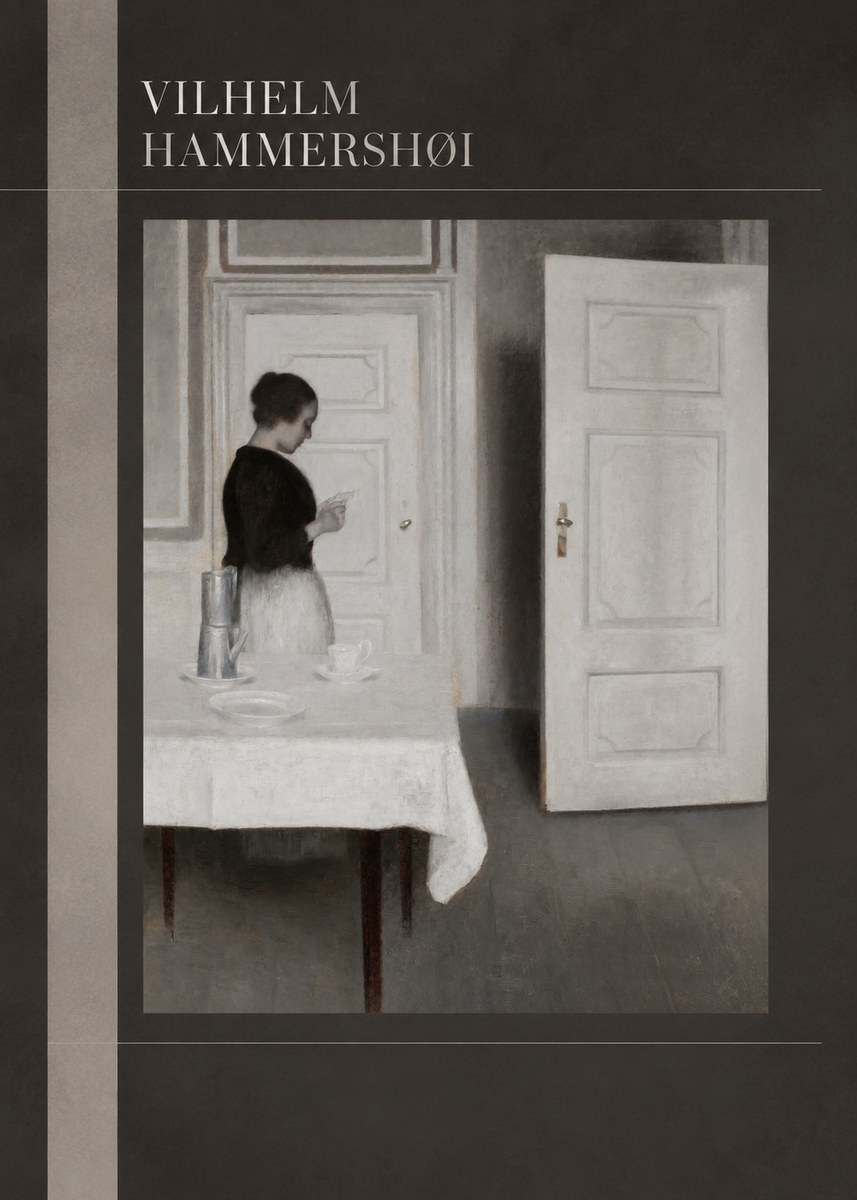 Vilhelm Hammershøi Interior with a Woman Reading a Letter No5 - Poszter