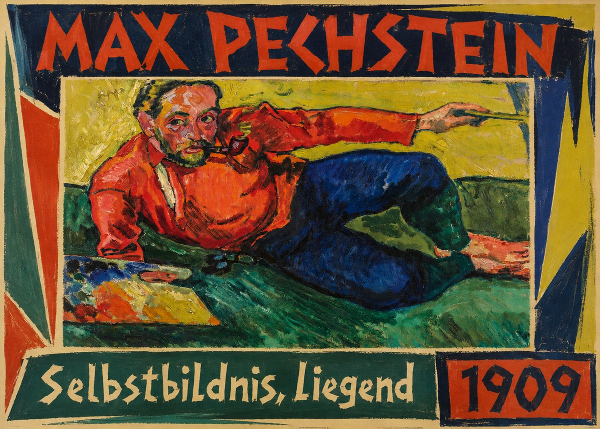 Max Pechstein Selbstbildnis, Liegend No1 - Poszter