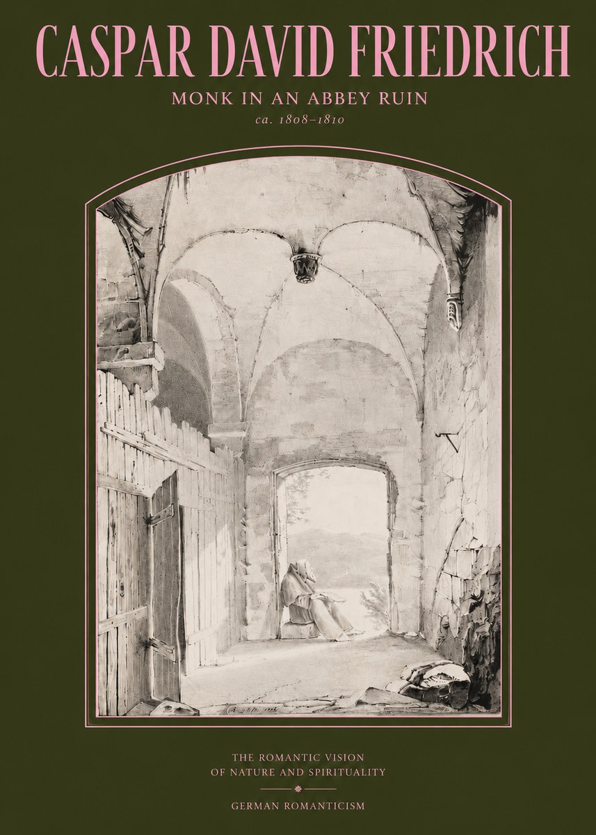 Caspar David Friedrich Monk in an Abbey Ruin No2 - Poszter