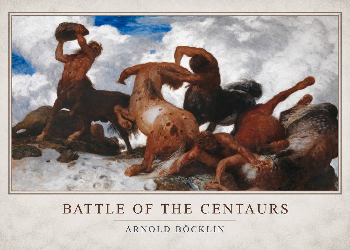 Arnold Böcklin Battle of the Centaurs No1 - Poszter