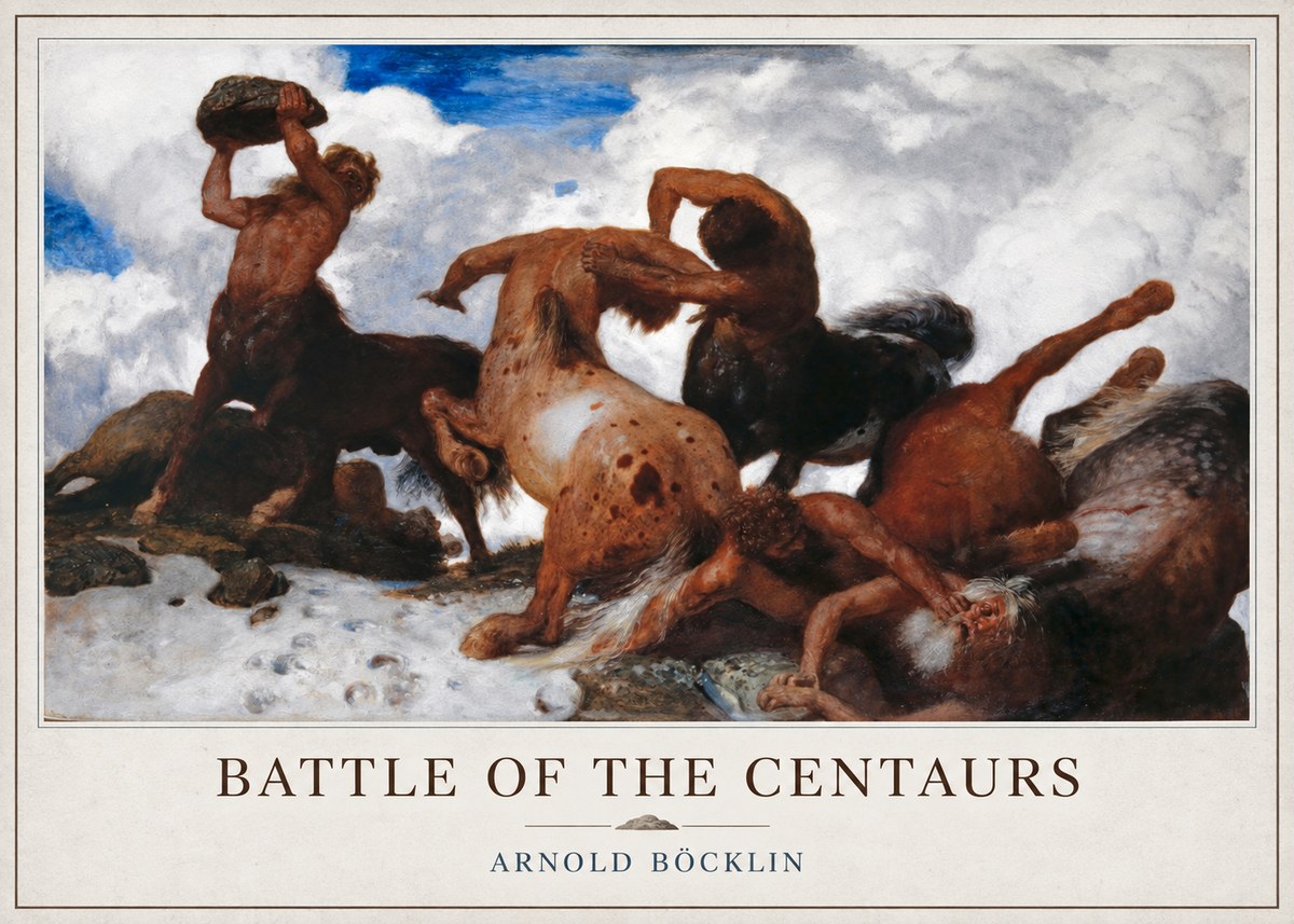 Arnold Böcklin Battle of the Centaurs No3 - Poszter