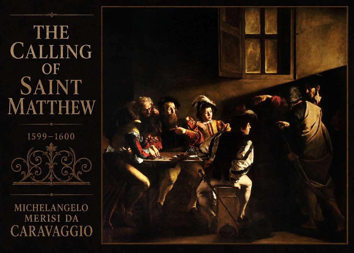 Michelangelo Merisi da Caravaggio The Calling of Saint Matthew I No3 - Poszter
