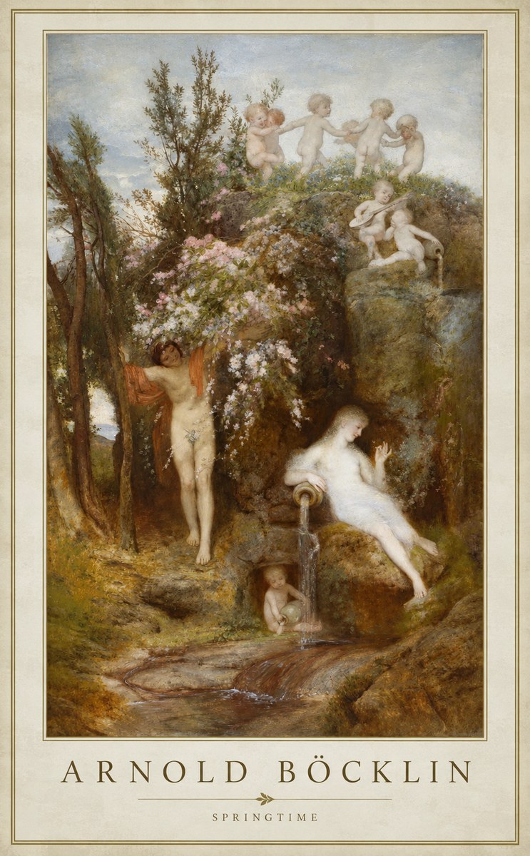 Arnold Böcklin Springtime No1 - Poszter