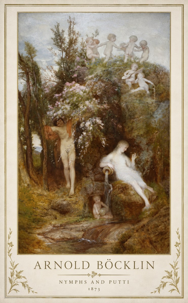 Arnold Böcklin Springtime No2 - Poszter