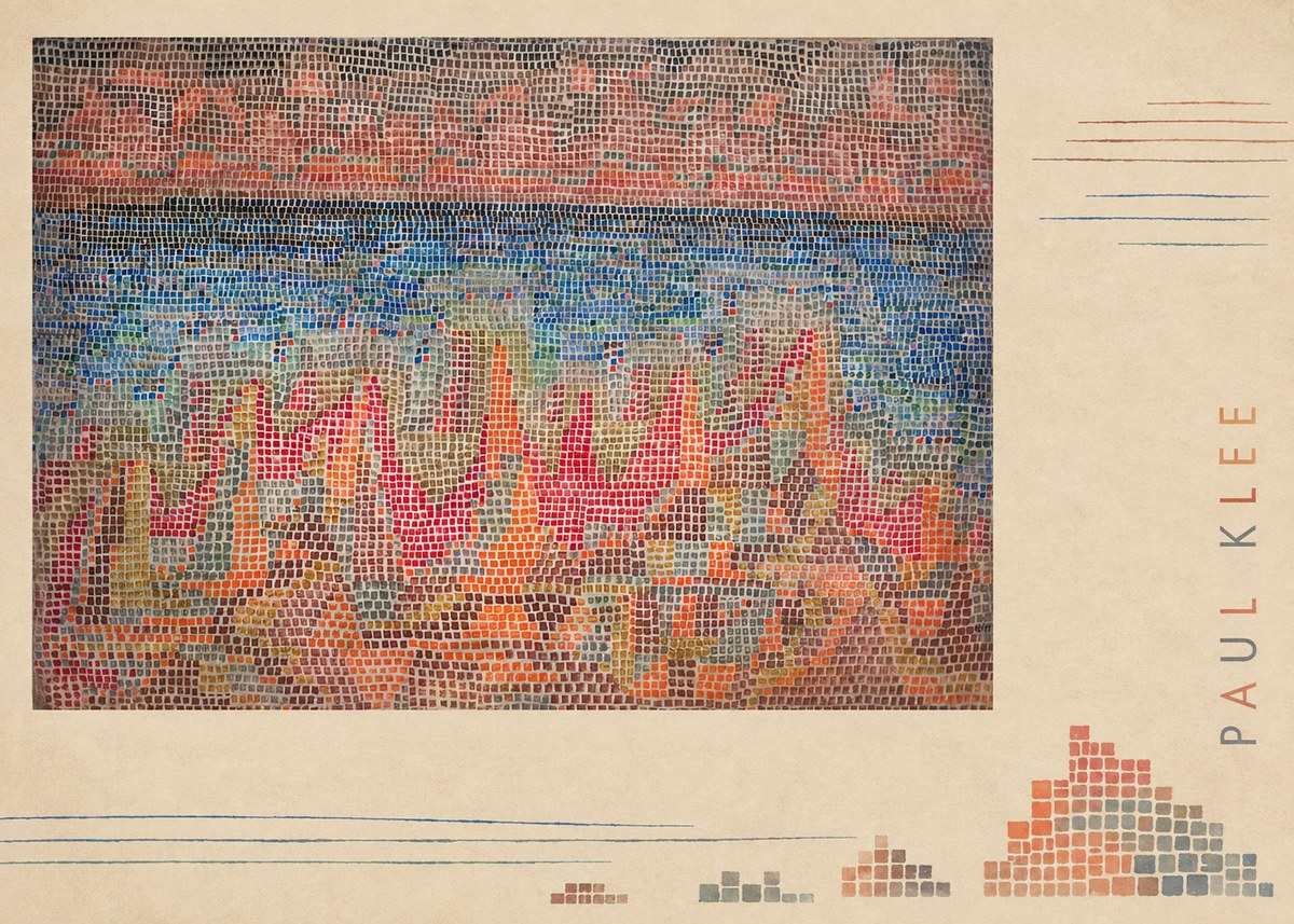 Paul Klee Abstract Gridded Composition No5 - Poszter