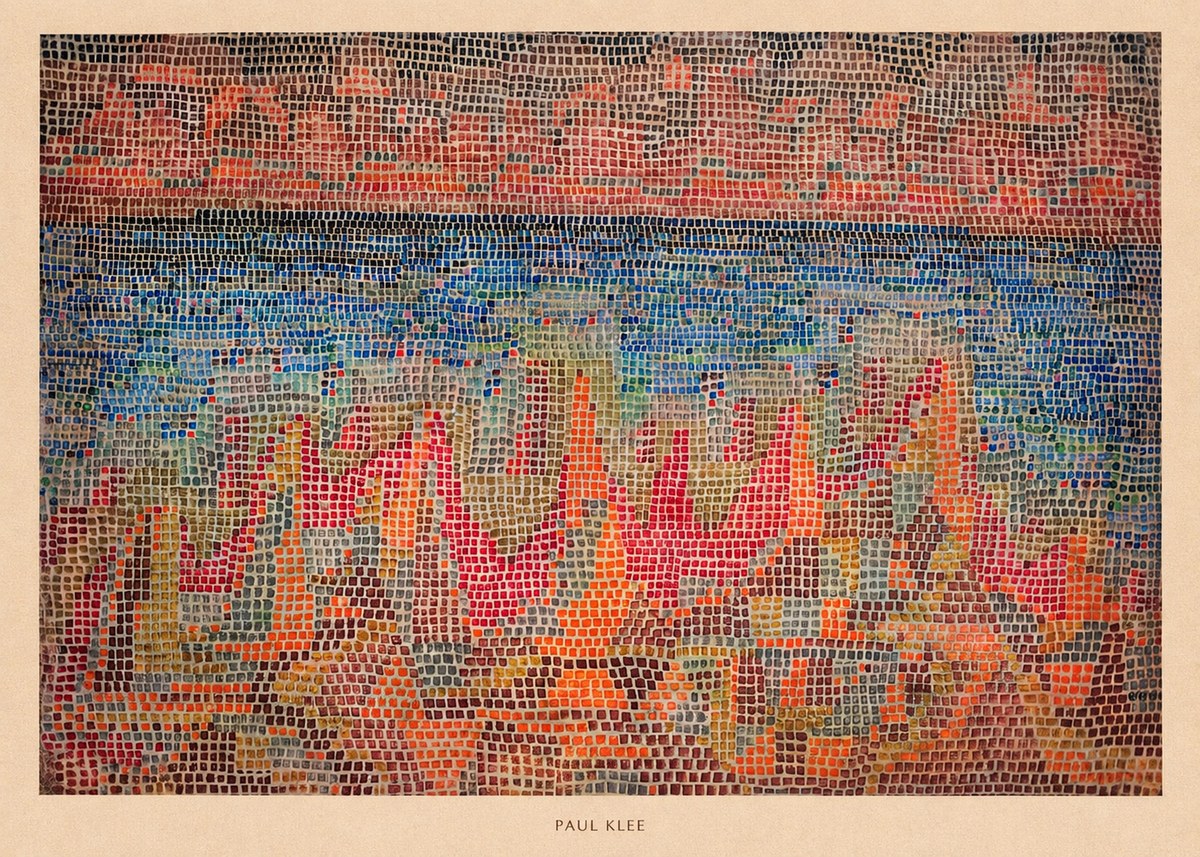 Paul Klee Abstract Gridded Composition No6 - Poszter
