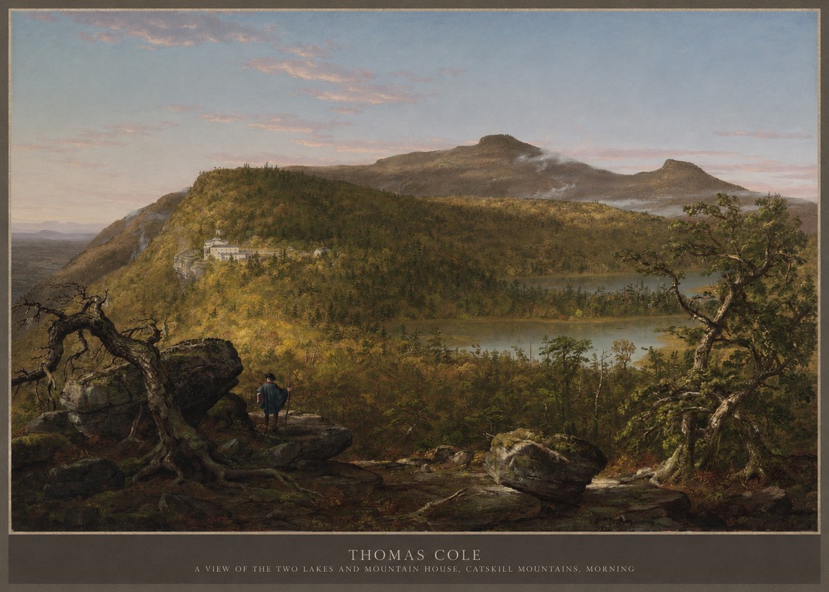 Thomas Cole A View of the Two Lakes and Mountain House, Catskill Mountains, Morning No4 - Poszter