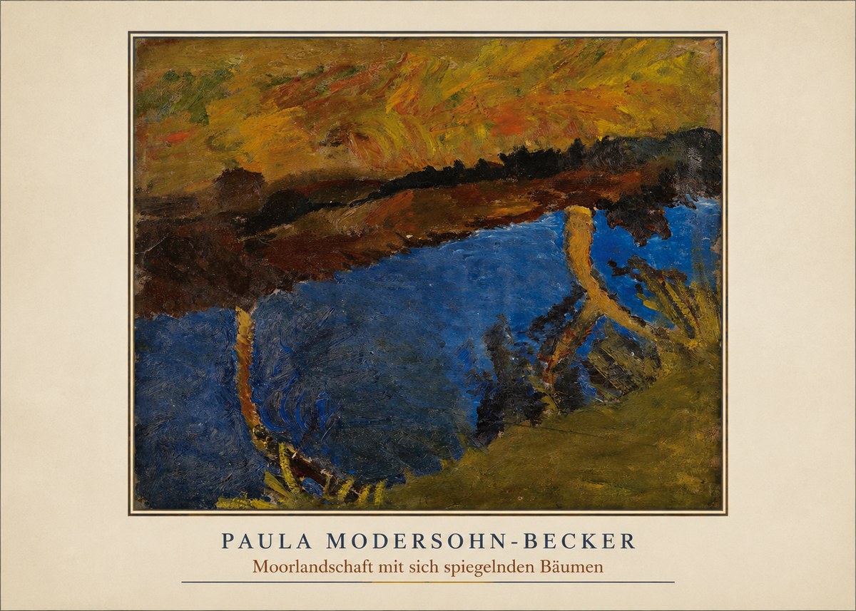 Paula Modersohn-Becker Moorlandschaft Mit Sich Spiegelnden Bäumen No4 - Poszter
