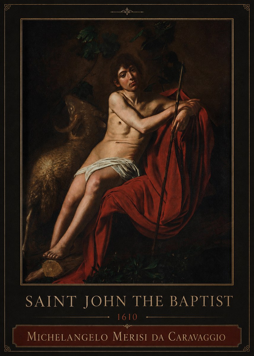Michelangelo Merisi da Caravaggio Saint John the Baptist III No3 - Poszter