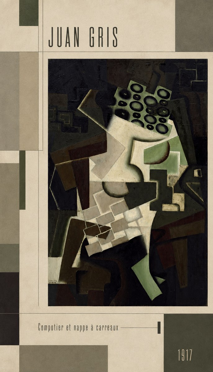 Juan Gris Compotier Et Nappe À Carreaux No3 - Poszter