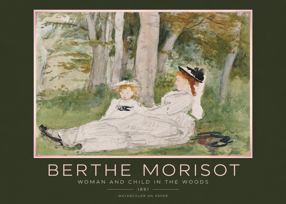 Berthe Morisot Woman and Child in the Woods No2 - Poszter