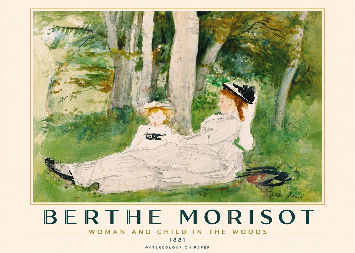 Berthe Morisot Woman and Child in the Woods No6 - Poszter