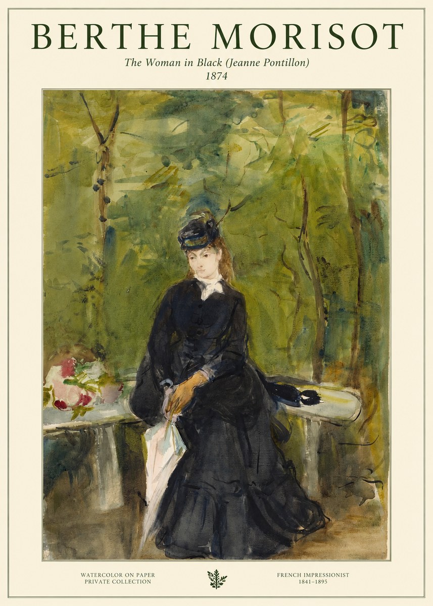 Berthe Morisot The Woman in Black (Jeanne Pontillon) No1 - Poszter