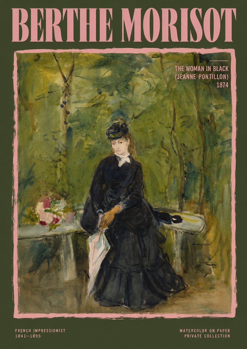 Berthe Morisot The Woman in Black (Jeanne Pontillon) No2 - Poszter