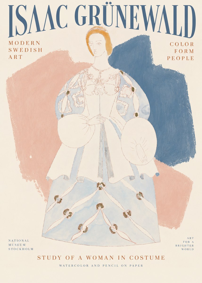 Isaac Grünewald Study of a Woman in Costume No2 - Poszter