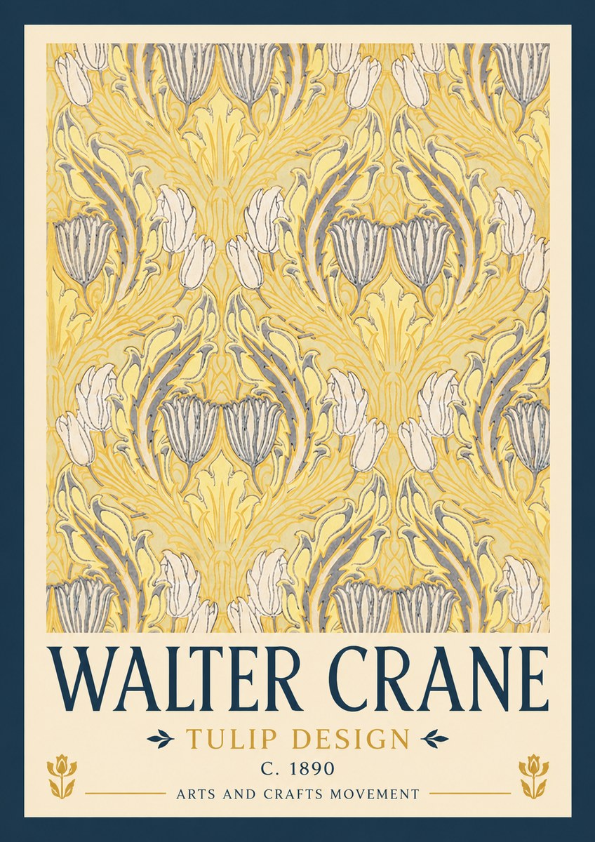 Walter Crane Tulip Design II No2 - Poszter