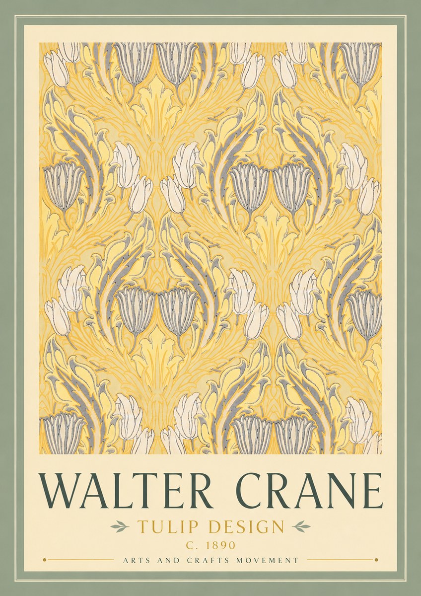 Walter Crane Tulip Design II No3 - Poszter