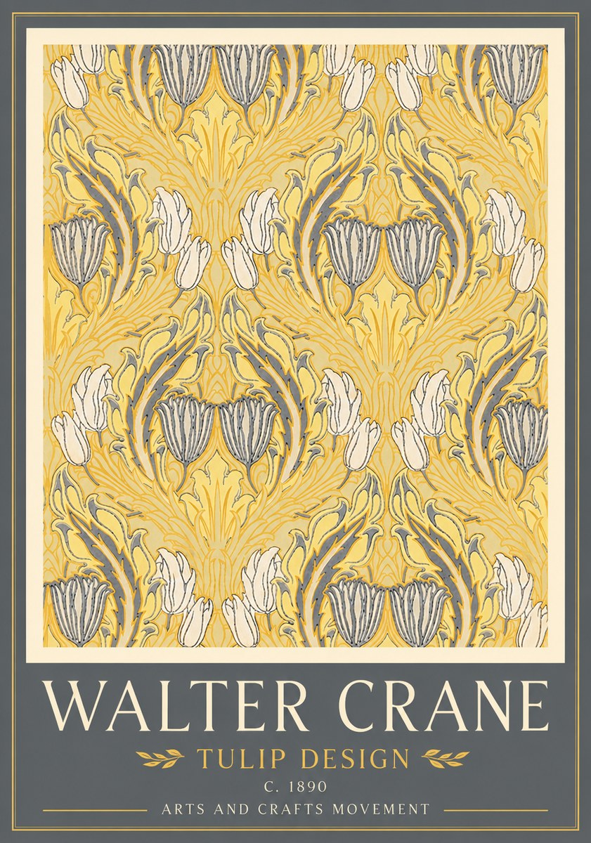 Walter Crane Tulip Design II No4 - Poszter
