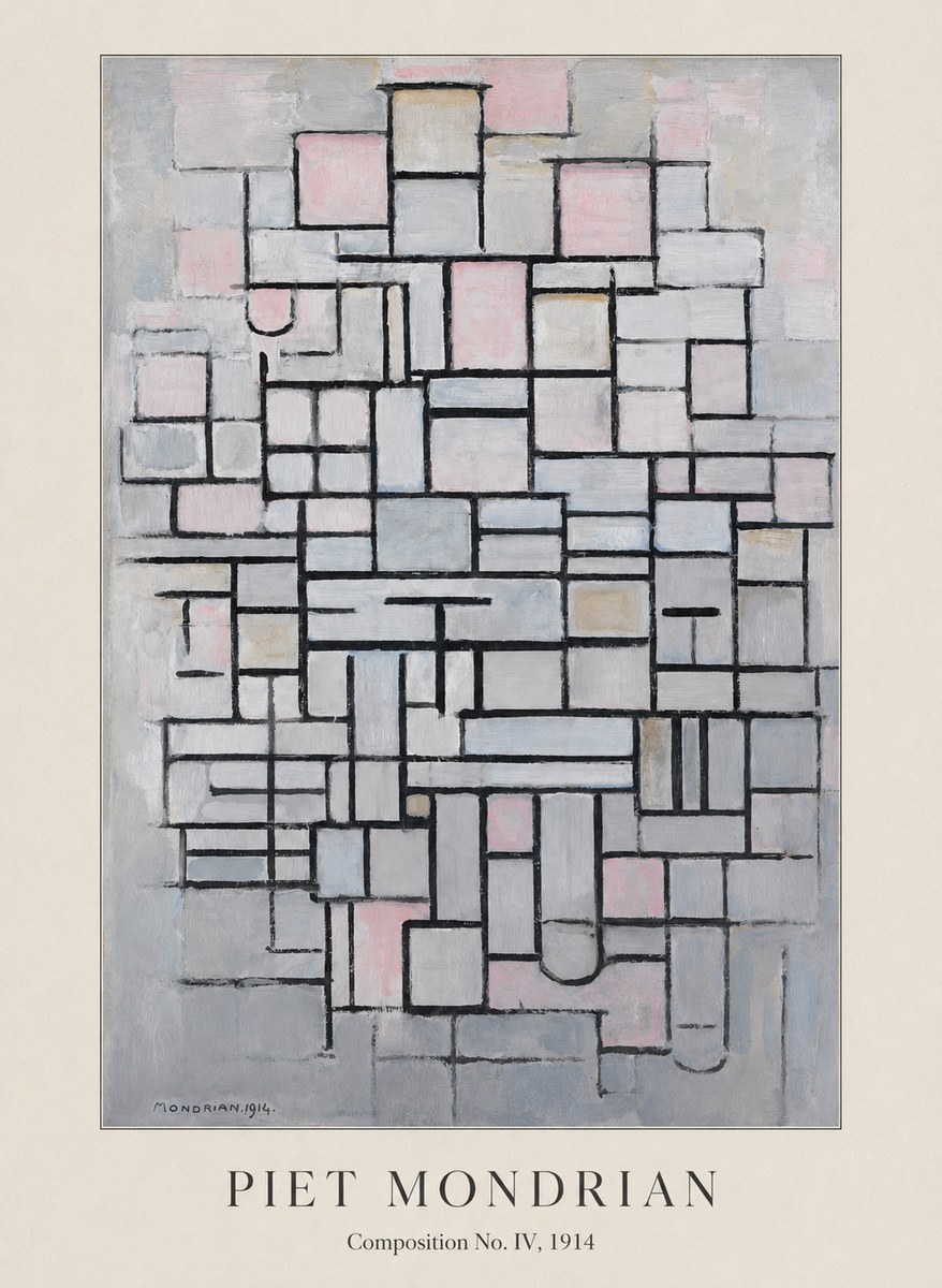 Piet Mondrian Composition No. Iv • 1914 No4 - Poszter