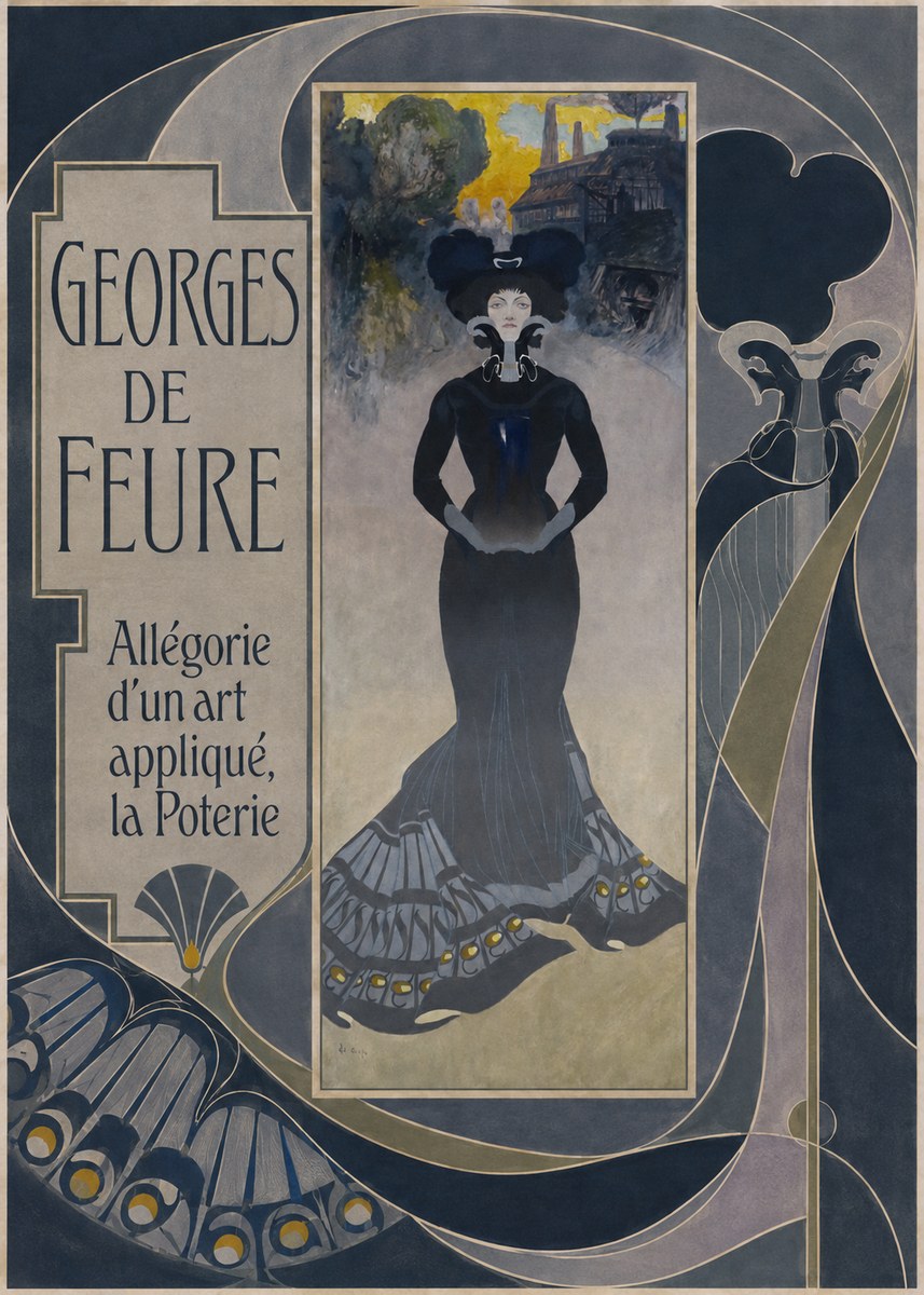 Georges de Feure Allégorie D'un Art Appliqué, La Poterie No5 - Poszter