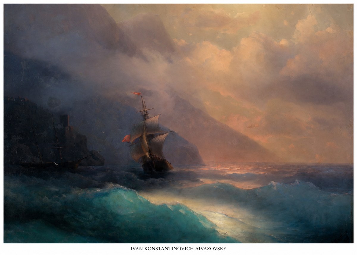 Ivan Konstantinovich Aivazovsky Storm at Sea No6 - Poszter