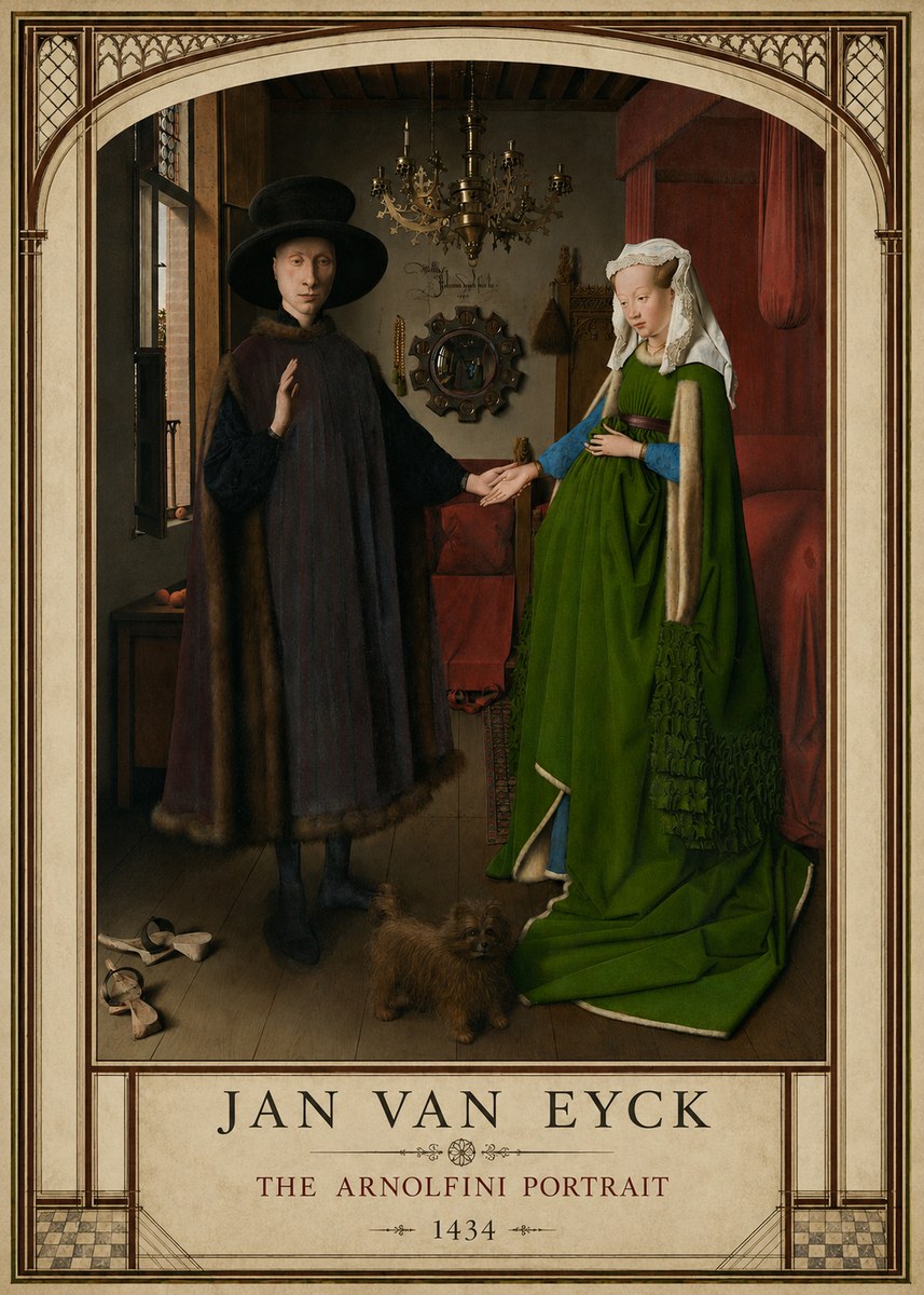 Jan van Eyck The Arnolfini Portrait V No3 - Poszter