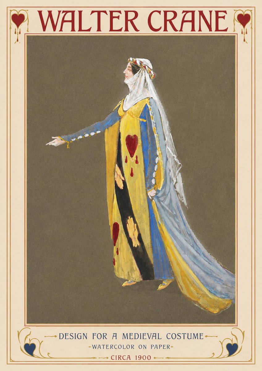 Walter Crane Design for a Medieval Costume No2 - Poszter