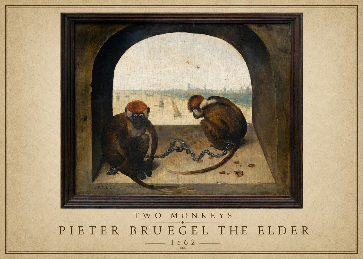 Pieter Bruegel Two Monkeys III No1 - Poszter