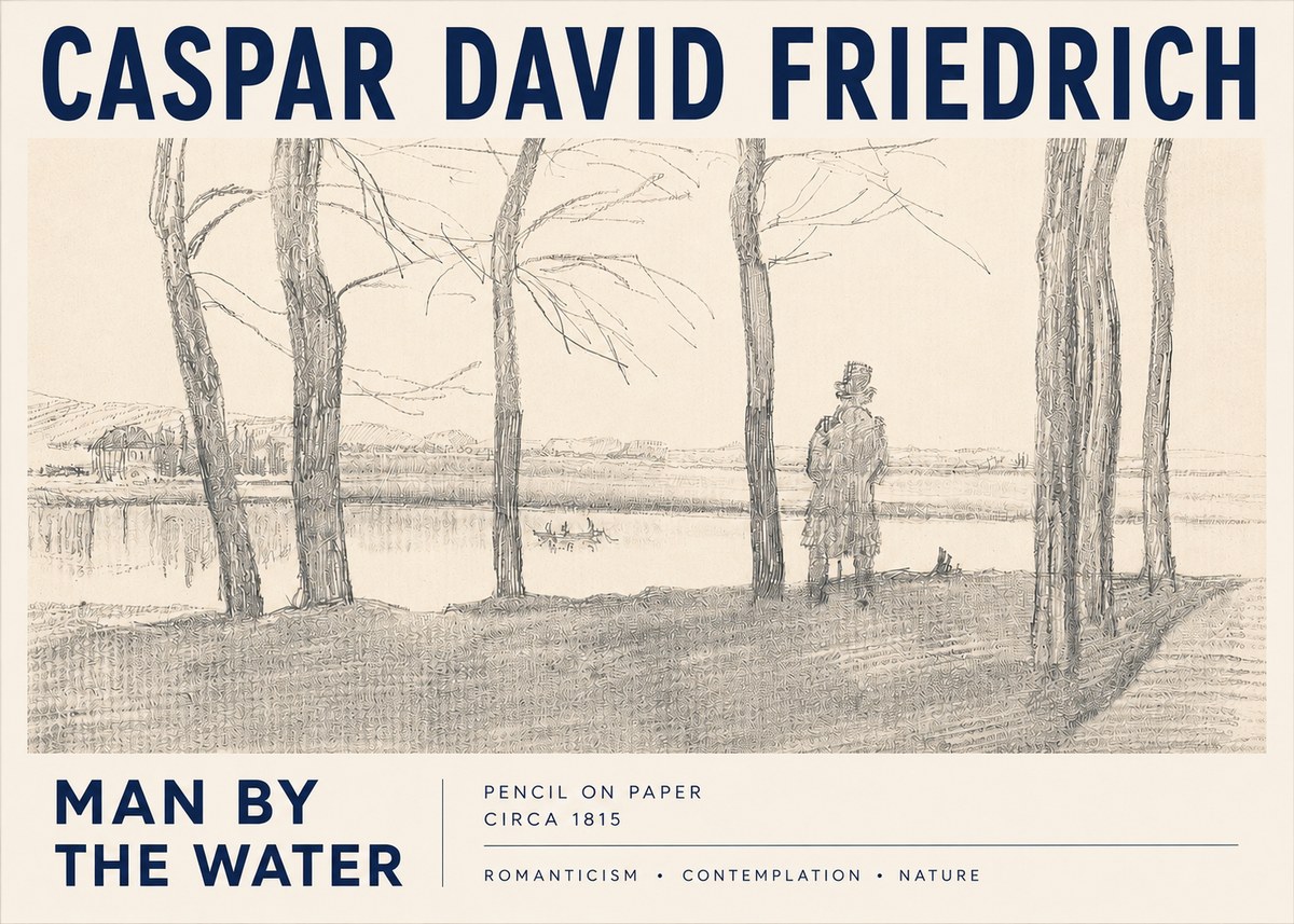 Caspar David Friedrich Man by the Water No3 - Poszter