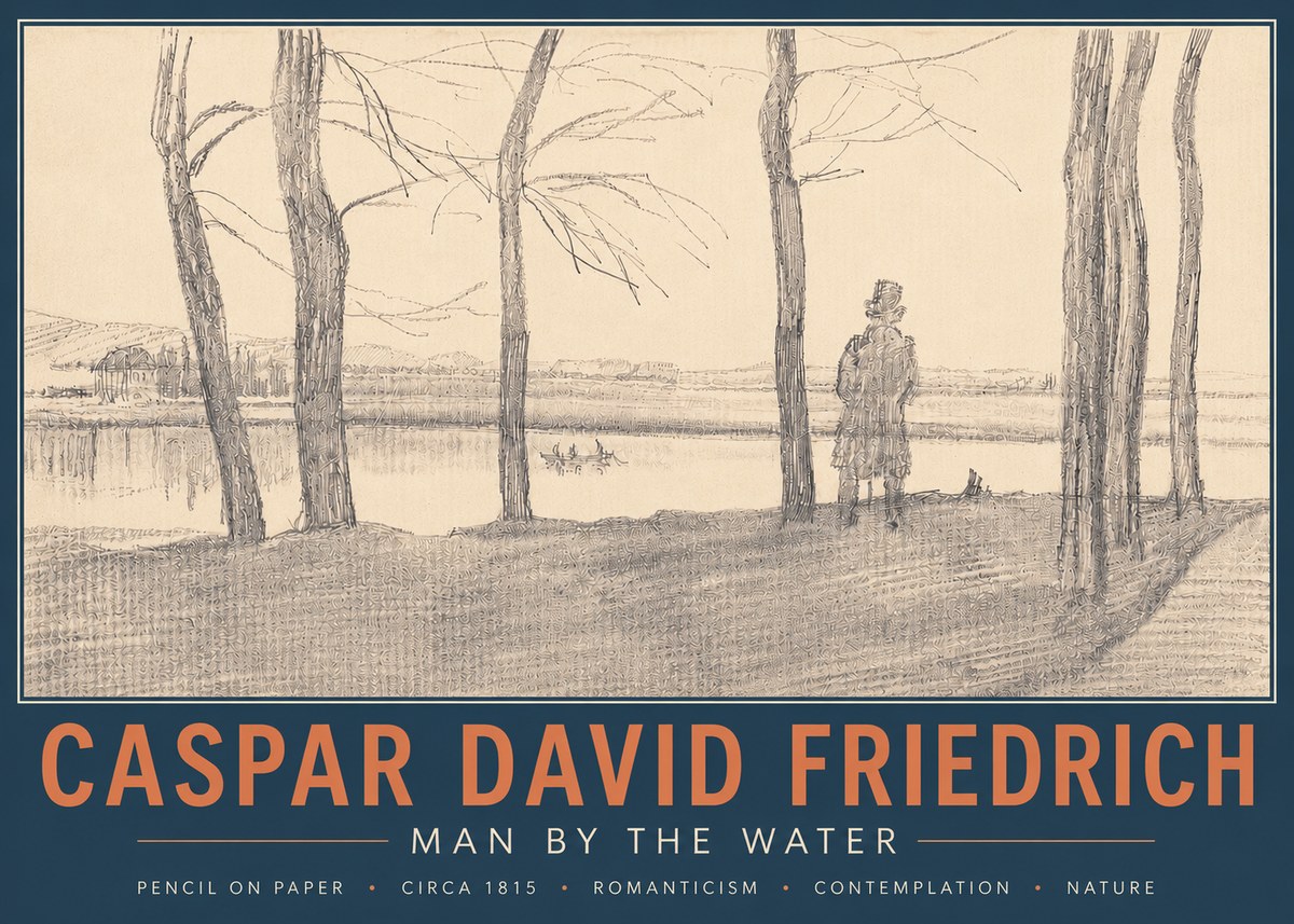 Caspar David Friedrich Man by the Water No4 - Poszter