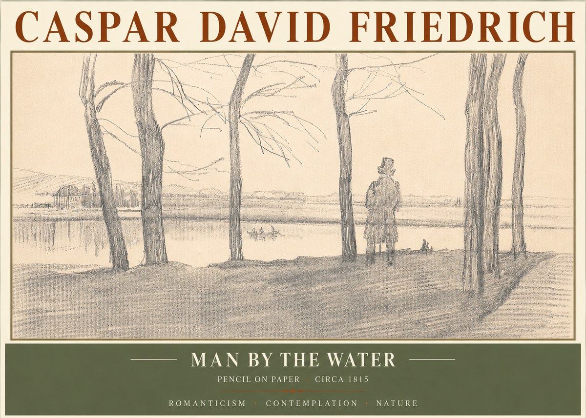 Caspar David Friedrich Man by the Water No5 - Poszter
