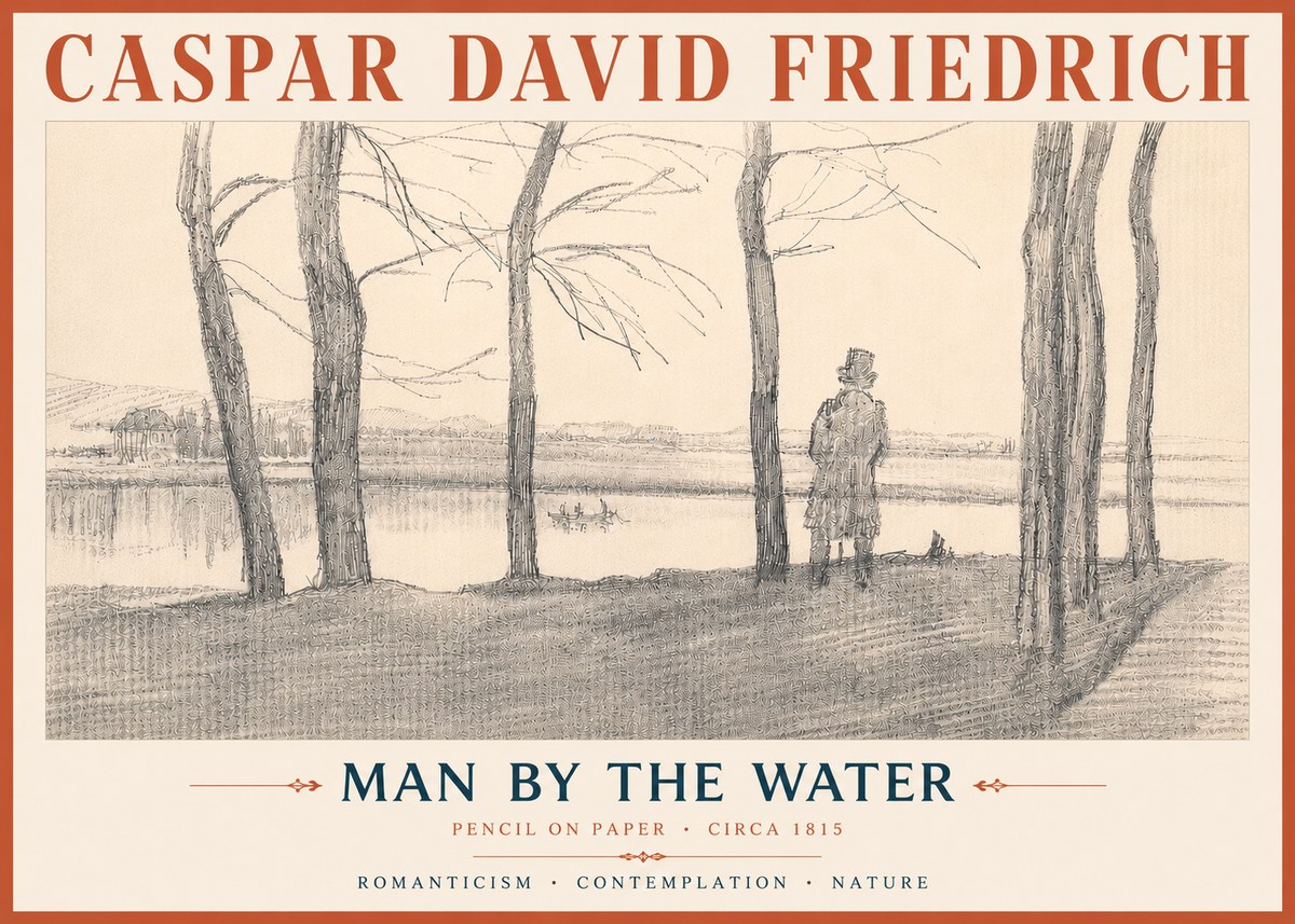 Caspar David Friedrich Man by the Water No6 - Poszter