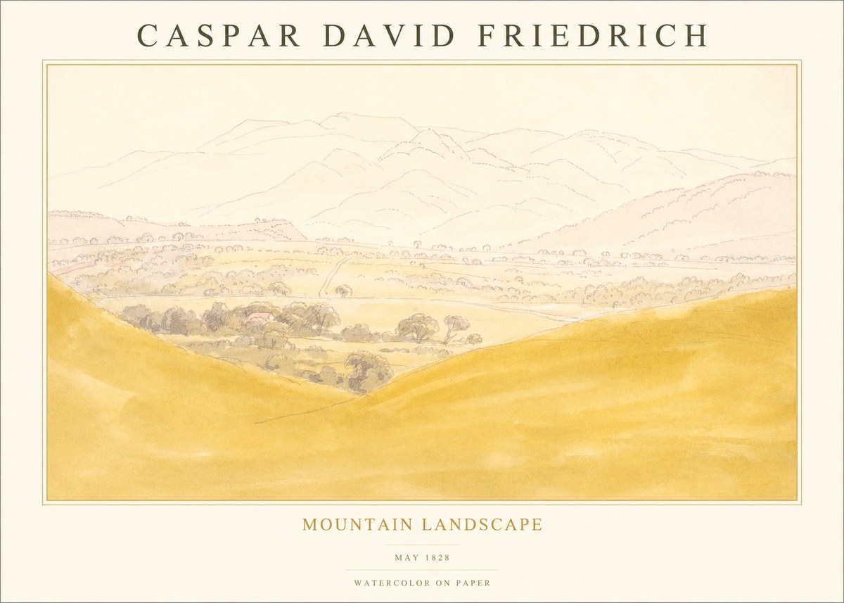 Caspar David Friedrich Mountain Landscape No1 - Poszter